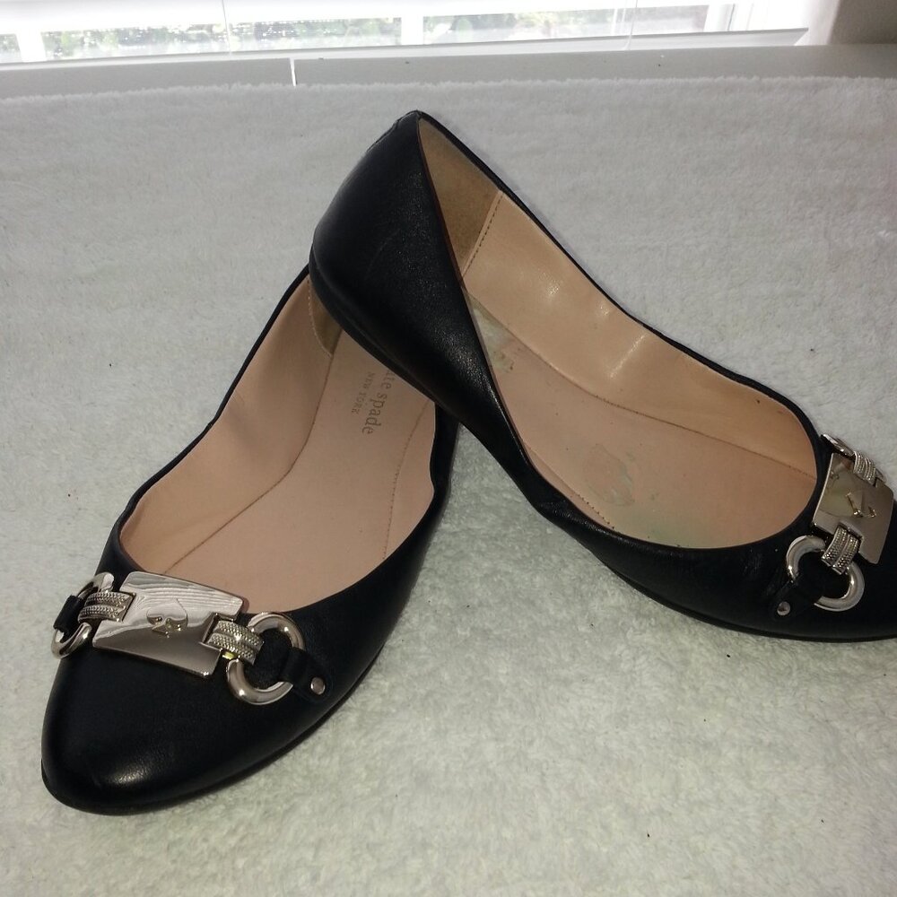 Black Worn Kate Spade Ballet Flats Womens